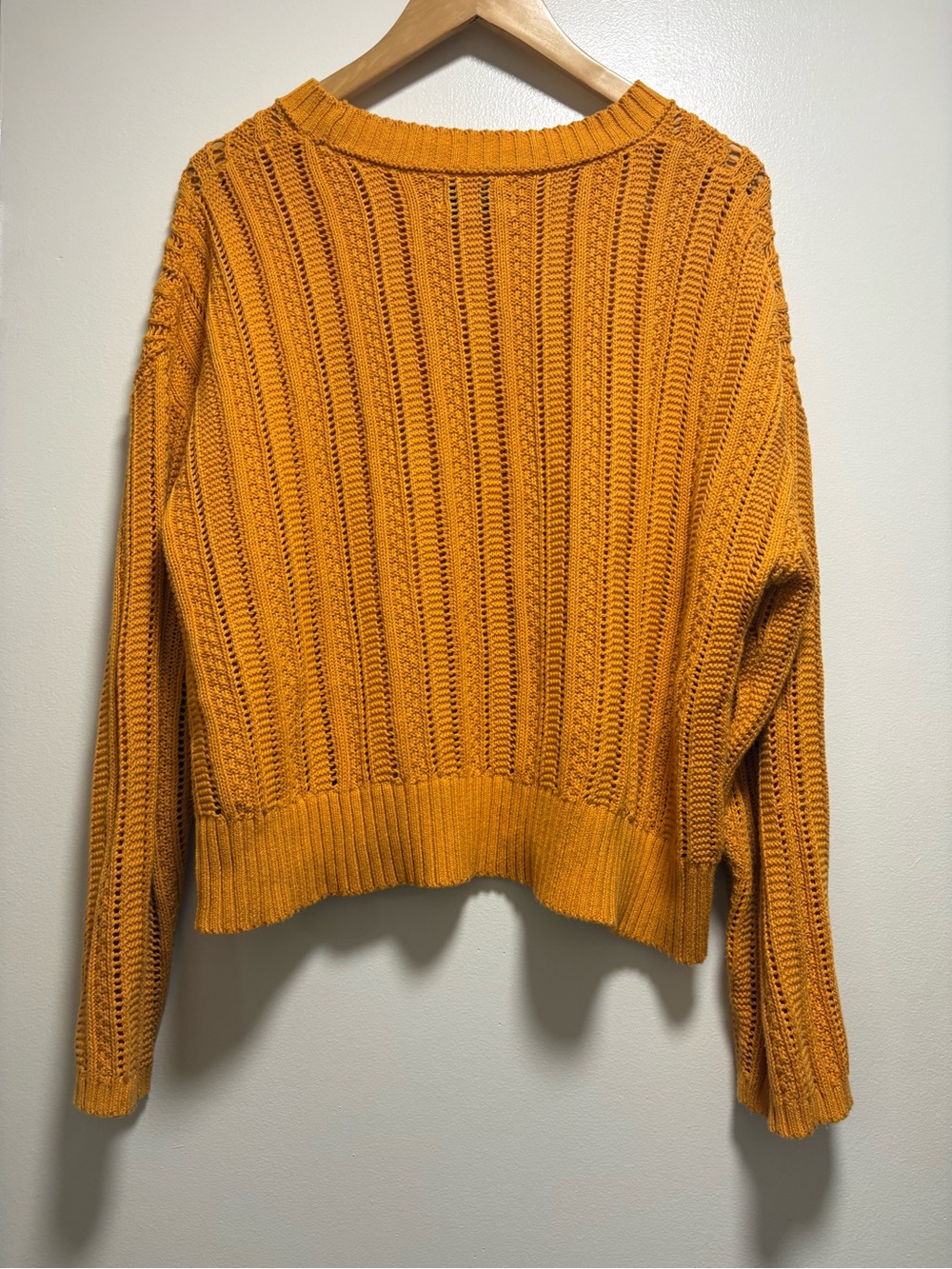 Old Navy Open-Knit Crewneck Sweater - Mustard Yellow